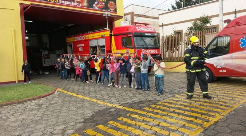 visitas escolares ao Corpo de Bombeiros de Papanduva